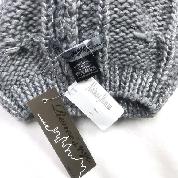 Neiman Marcus Renee's cable knit wool beanie/hat - Picture 4 of 5